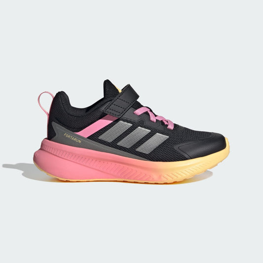 adidas Kids' Fortarun 4.0 Shoes - Core Black / Iron Metallic / Bliss Pink