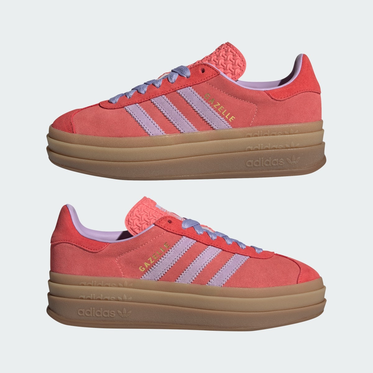 adidas Women's Gazelle Bold Shoes - Semi Flash Red / Powder Plum / Semi Lucid Red