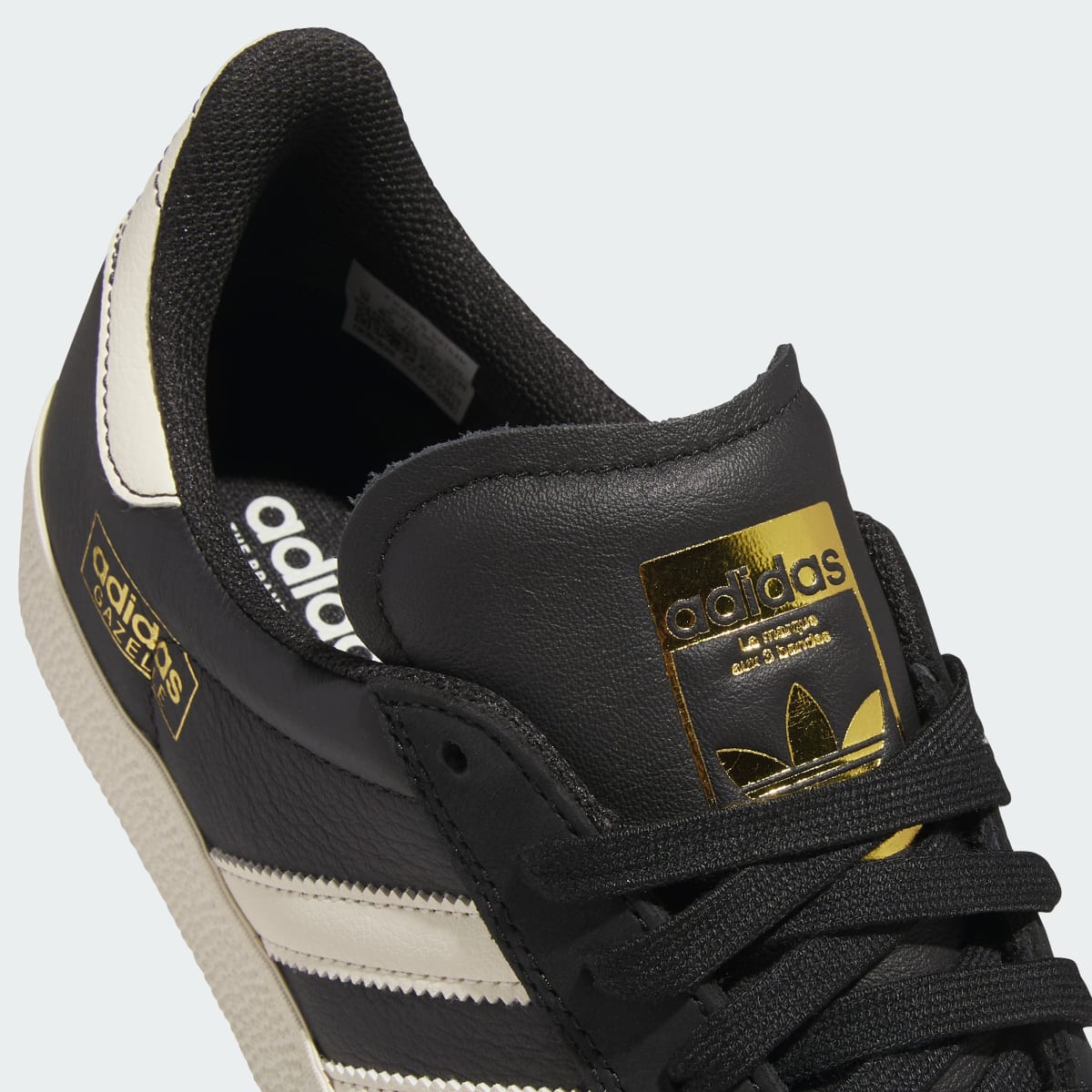 adidas Women's Gazelle Shoes - Core Black / Cream White / Gold Metallic