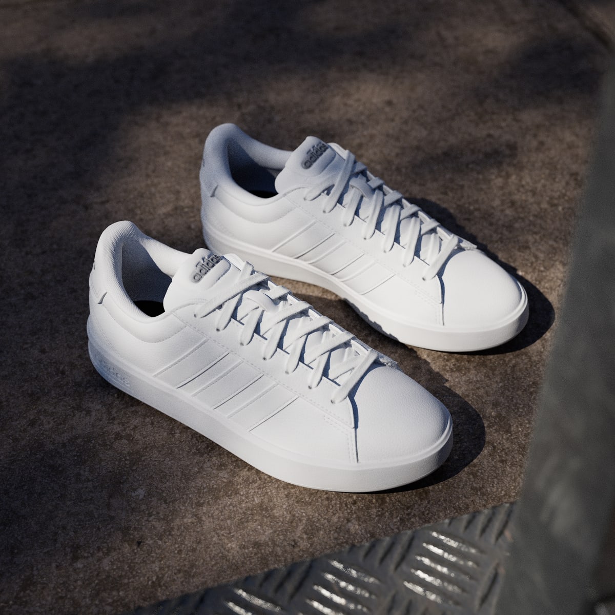 adidas Women's Grand Court 3.0 Shoes - Cloud White / Cloud White / Iron Metallic