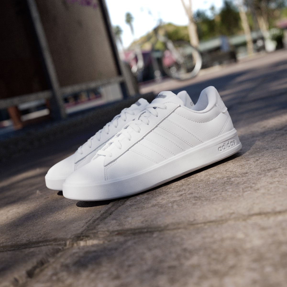 adidas Women's Grand Court 3.0 Shoes - Cloud White / Cloud White / Iron Metallic