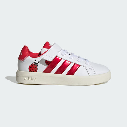 adidas Kids' Grand Court 3.0 Shoes - Cloud White / Pure Ruby / Off White