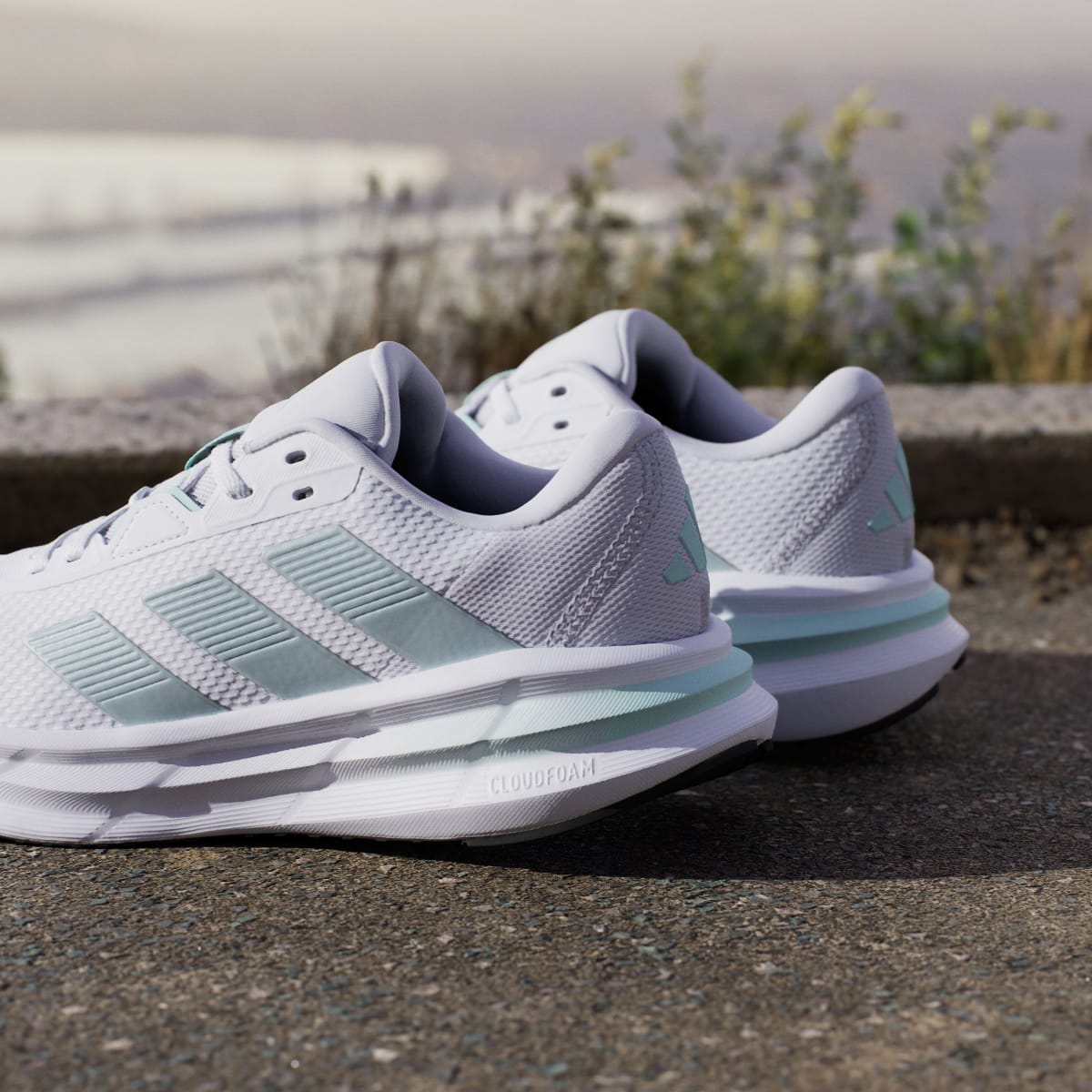 adidas Women's Galaxy 7 Running Shoes - Cloud White / Magic Grey Met / Semi Flash Aqua
