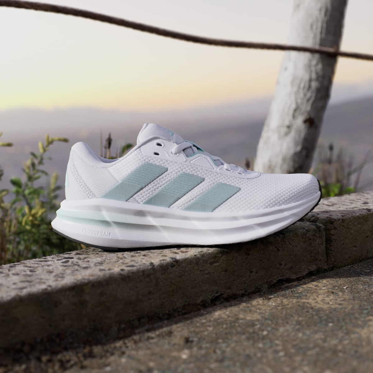 adidas Women's Galaxy 7 Running Shoes - Cloud White / Magic Grey Met / Semi Flash Aqua