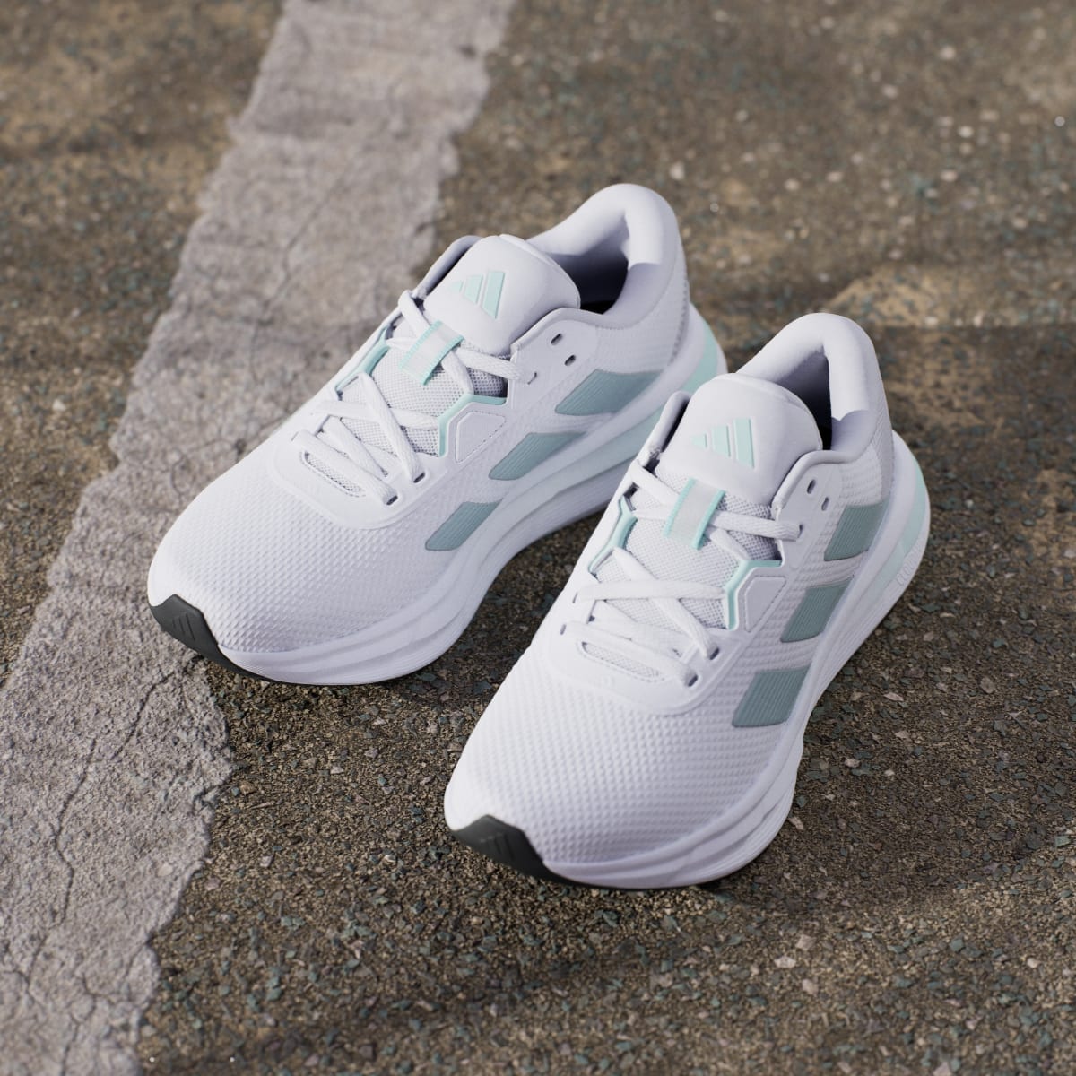 adidas Women's Galaxy 7 Running Shoes - Cloud White / Magic Grey Met / Semi Flash Aqua