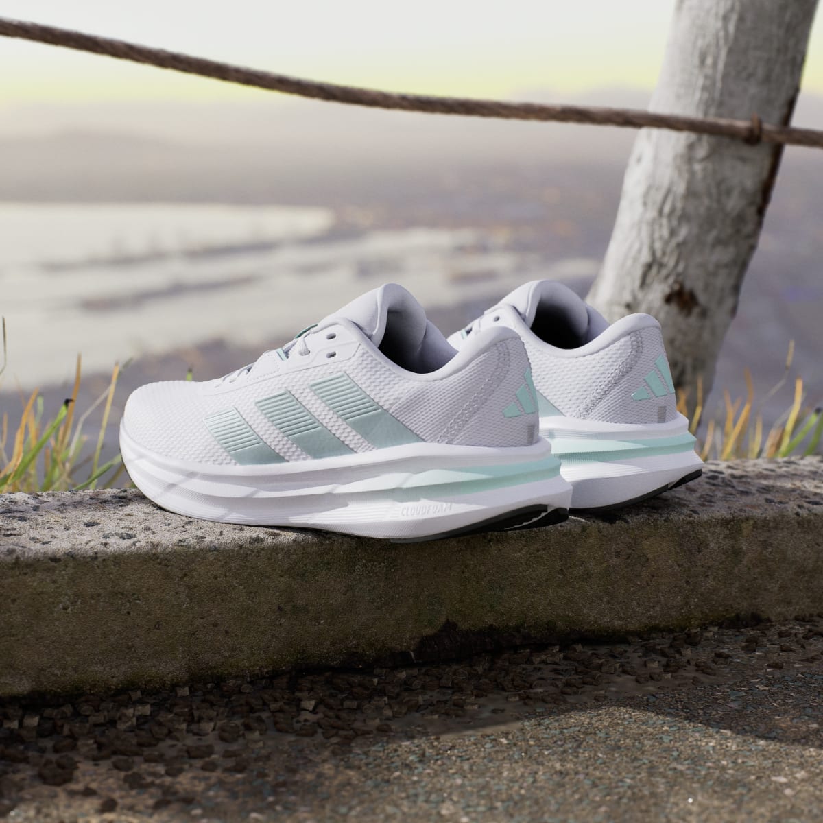 adidas Women's Galaxy 7 Running Shoes - Cloud White / Magic Grey Met / Semi Flash Aqua