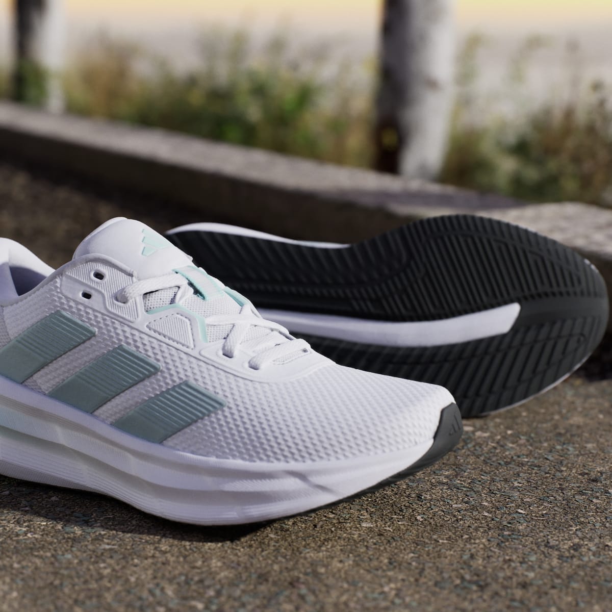 adidas Women's Galaxy 7 Running Shoes - Cloud White / Magic Grey Met / Semi Flash Aqua