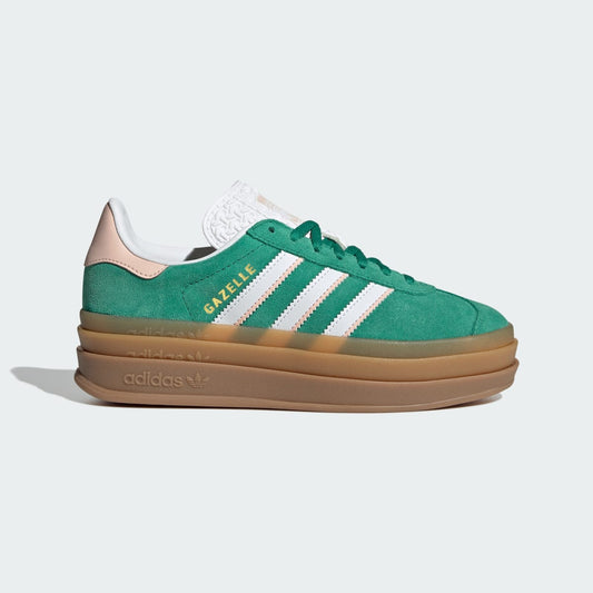 adidas Kids' Gazelle Bold Shoes - Bold Green / Cloud White / Gold Metallic