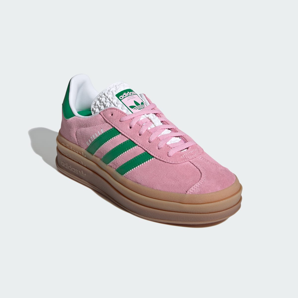 adidas Women's Gazelle Bold Shoes - True Pink / Green / Cloud White