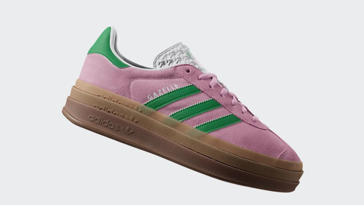 adidas Women's Gazelle Bold Shoes - True Pink / Green / Cloud White