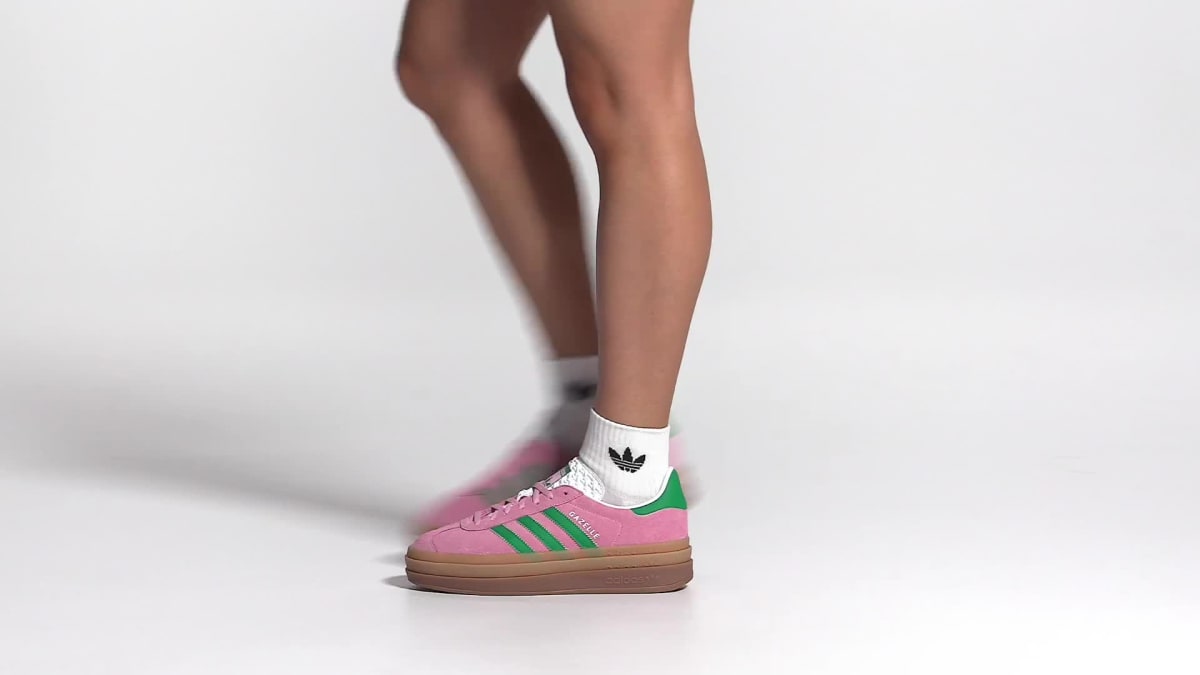 adidas Women's Gazelle Bold Shoes - True Pink / Green / Cloud White