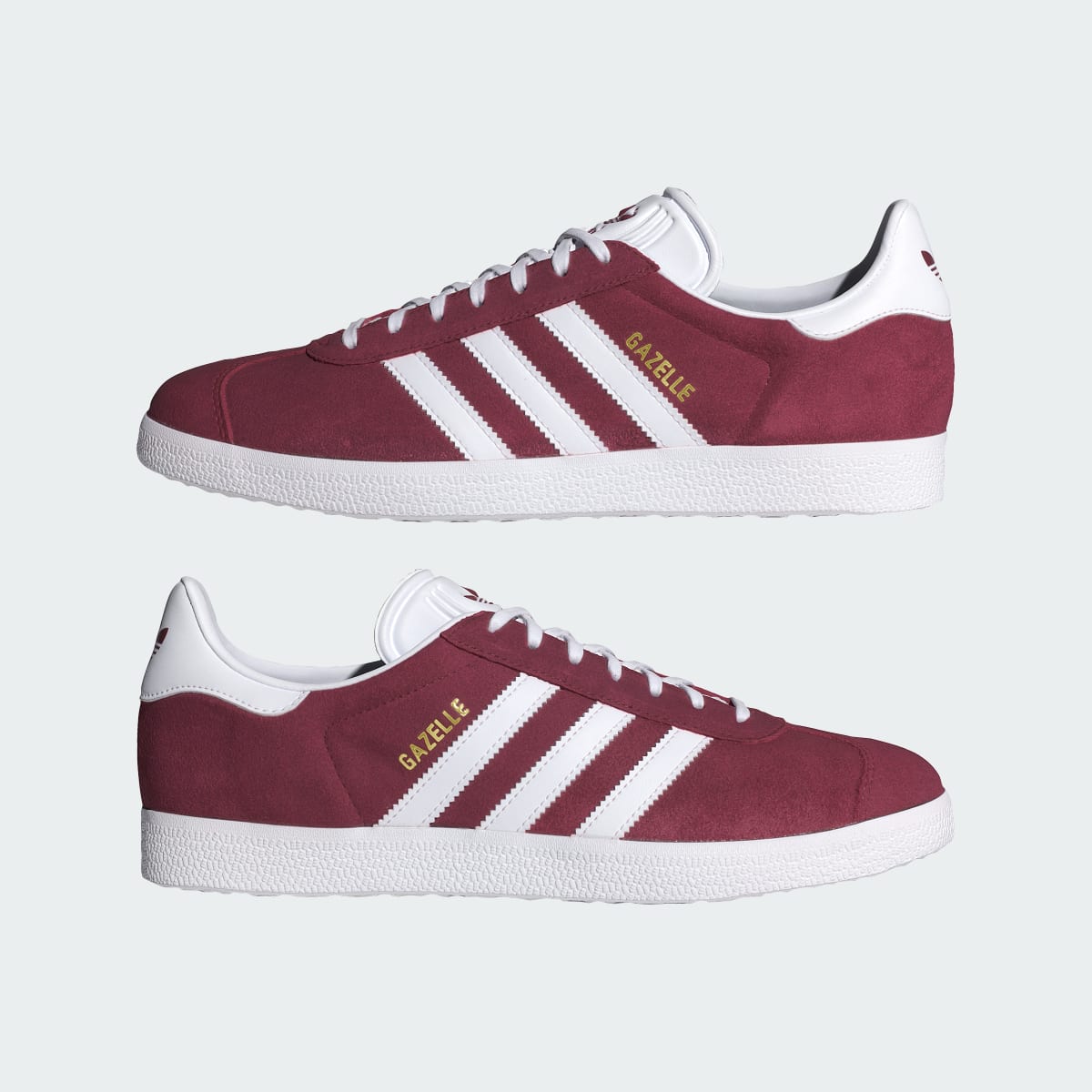 adidas Women's Gazelle Shoes - Collegiate Burgundy / Cloud White / Gold Metallic