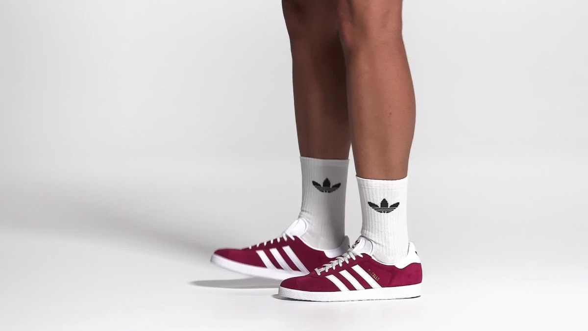 adidas Women's Gazelle Shoes - Collegiate Burgundy / Cloud White / Gold Metallic
