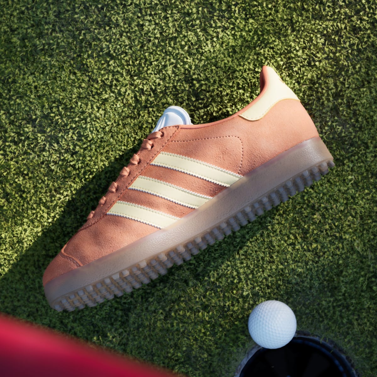 adidas Women's Gazelle Spikeless Golf Shoes - Dusky Orange / Ice Tangerine / Cloud White