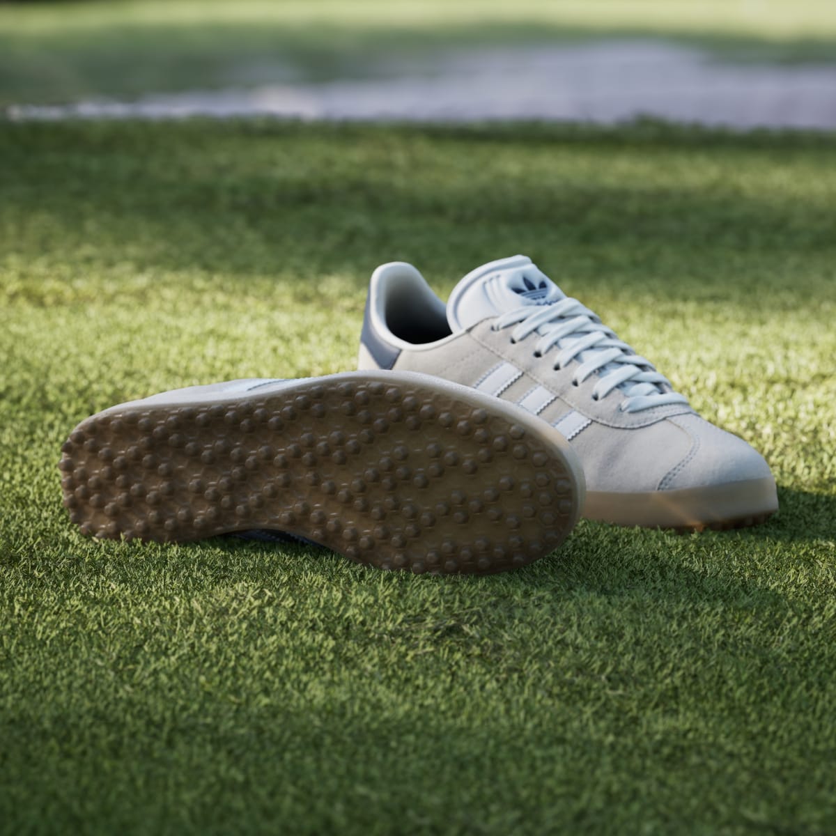 adidas Women's Gazelle Spikeless Golf Shoes - Chalk White / Cloud White / Night Indigo