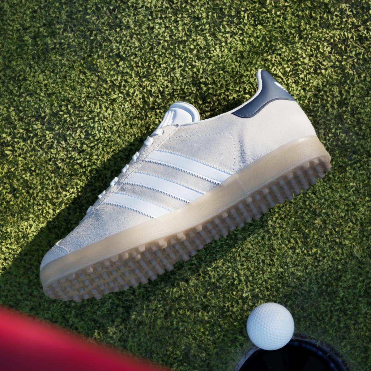 adidas Women's Gazelle Spikeless Golf Shoes - Chalk White / Cloud White / Night Indigo