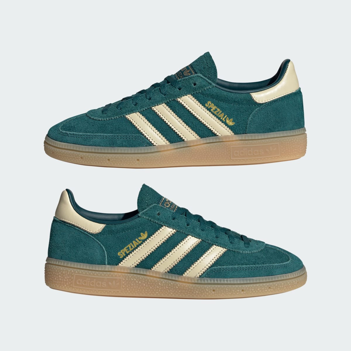 adidas Women's Handball Spezial Shoes - Rich Green / Warm Vanilla / Gold Metallic