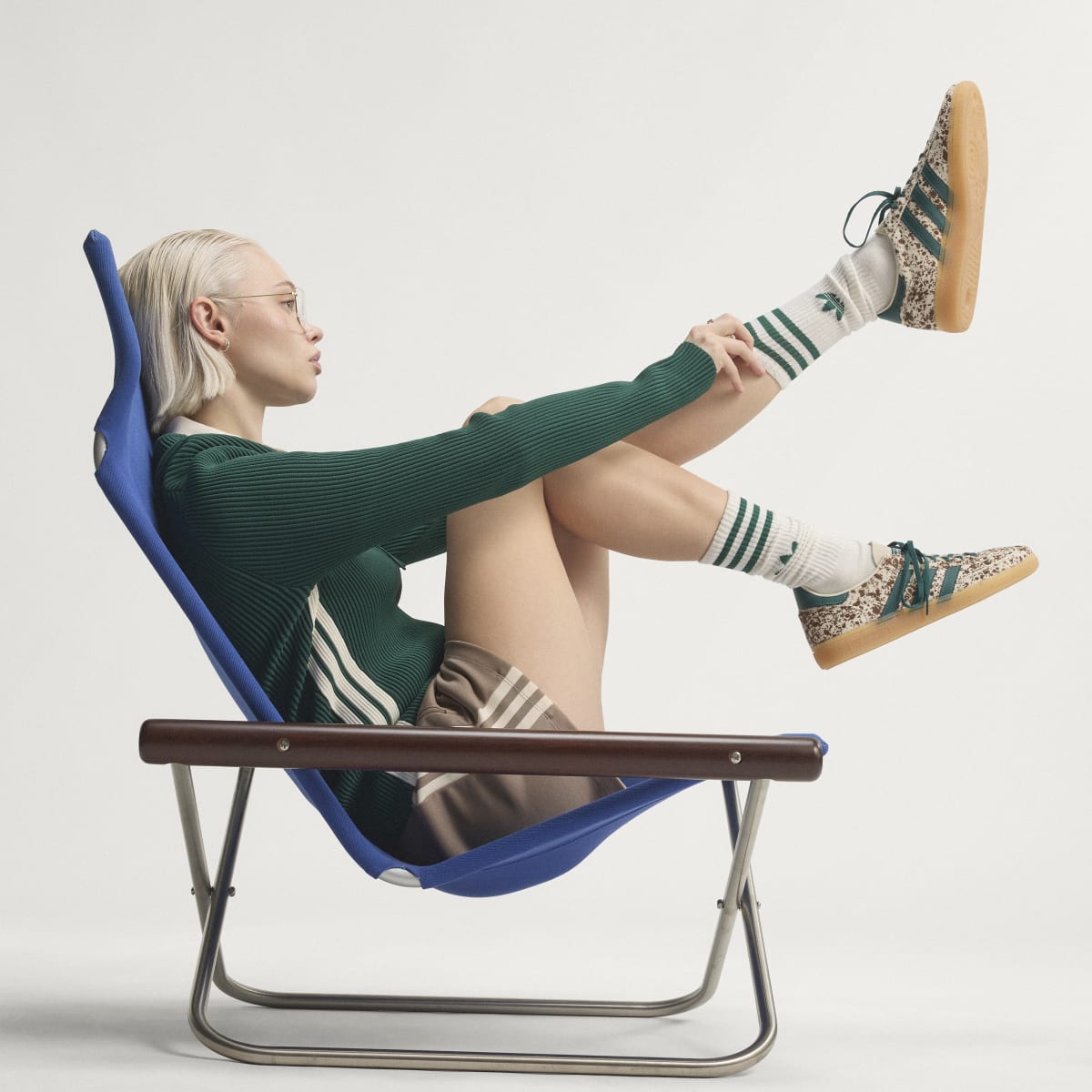 adidas Women's Handball Spezial Shoes - Off White / Rich Green / Dark Brown