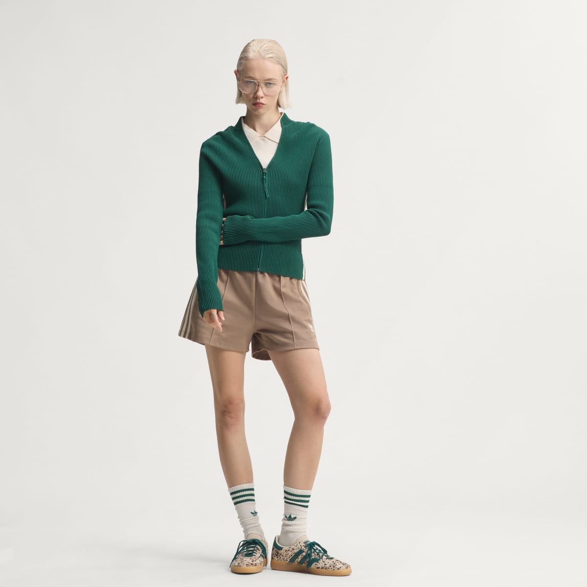 adidas Women's Handball Spezial Shoes - Off White / Rich Green / Dark Brown