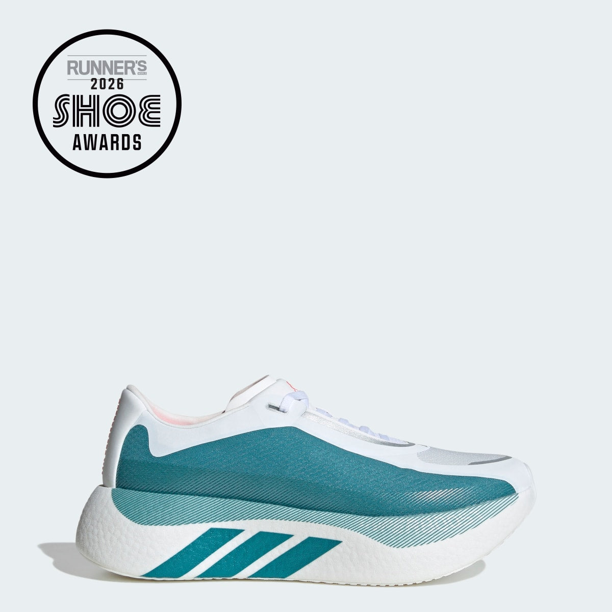 adidas Men's Hyperboost Edge Running Shoes - Cloud White / Petrol Met. F17 / Lucid Red