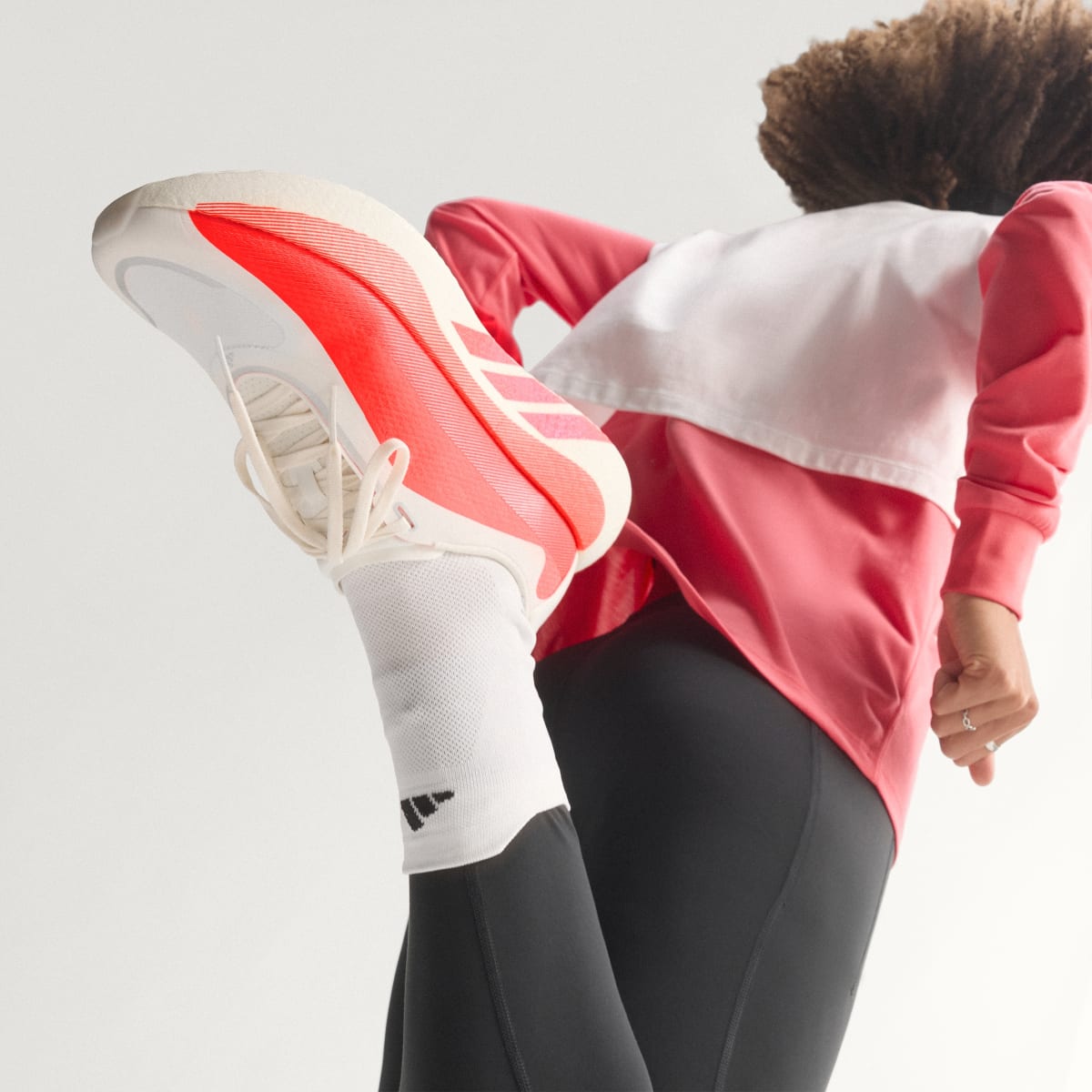 adidas Women's Hyperboost Edge Running Shoes - Hyper White / Solar Turbo / Solar Turbo