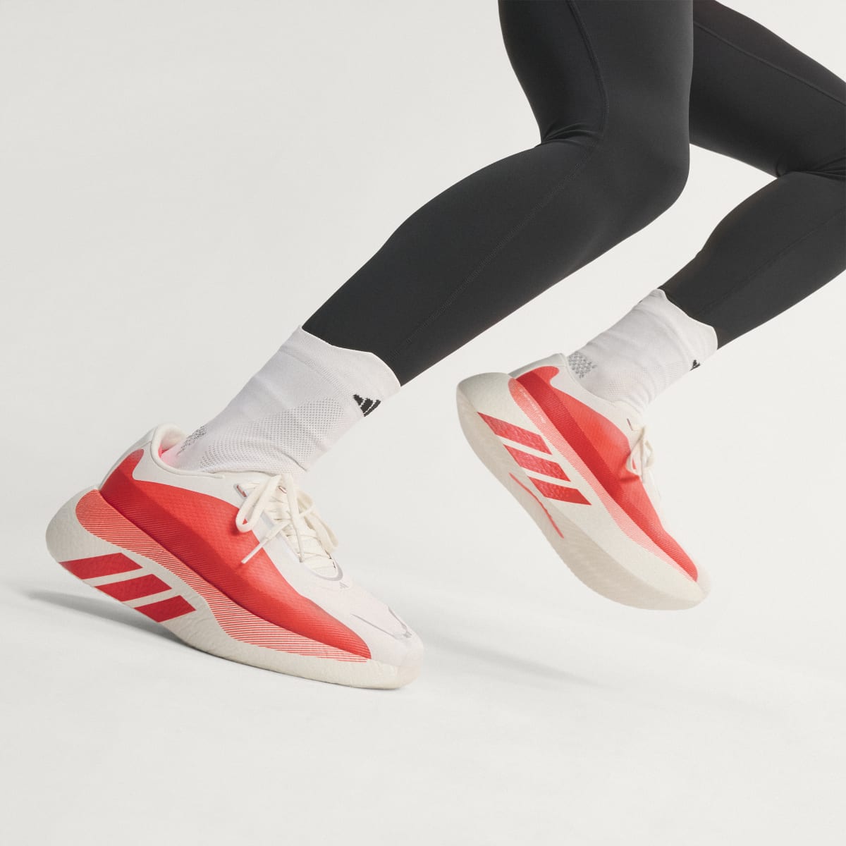 adidas Women's Hyperboost Edge Running Shoes - Hyper White / Solar Turbo / Solar Turbo