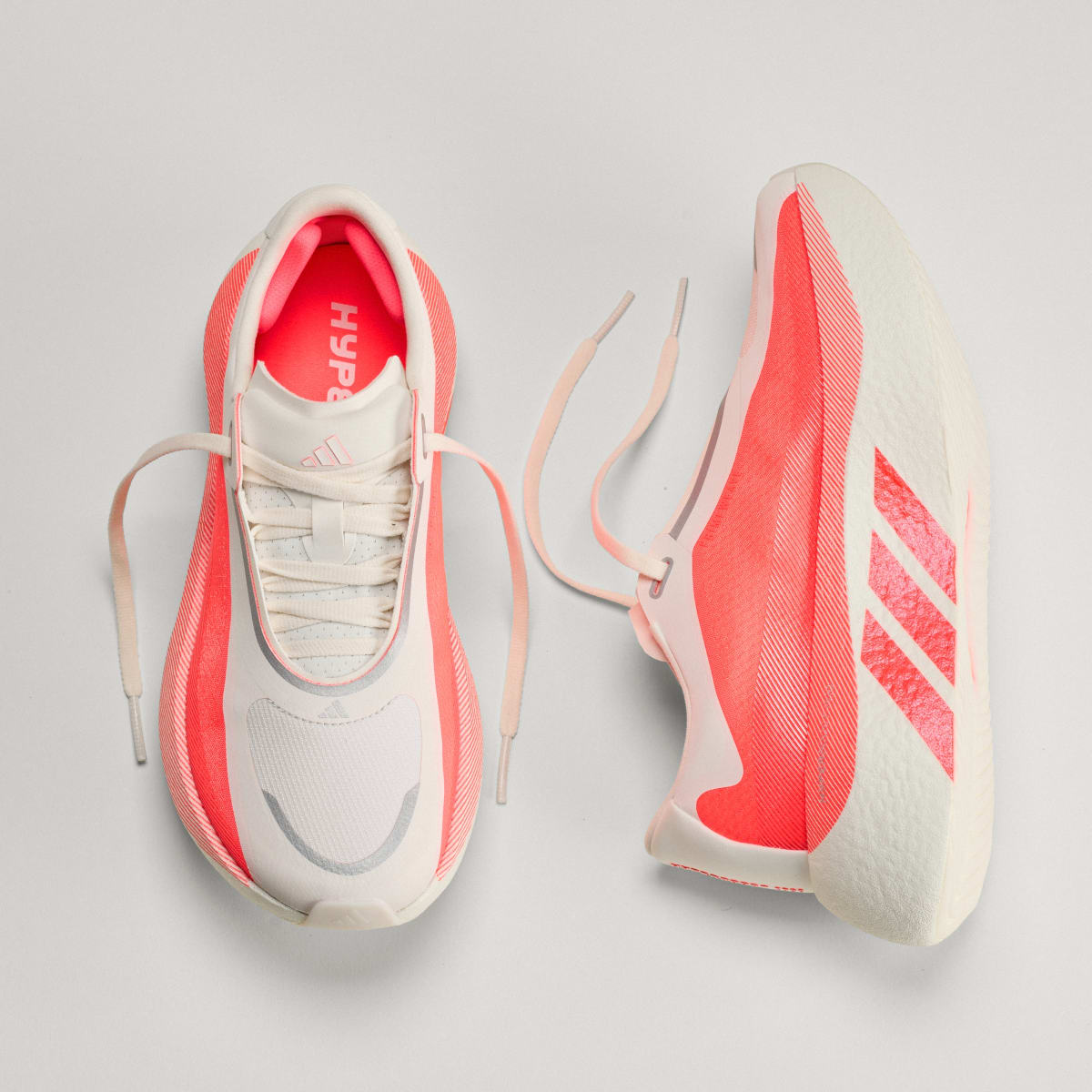 adidas Women's Hyperboost Edge Running Shoes - Hyper White / Solar Turbo / Solar Turbo