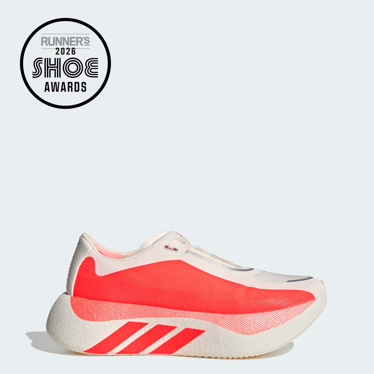 adidas Women's Hyperboost Edge Running Shoes - Hyper White / Solar Turbo / Solar Turbo