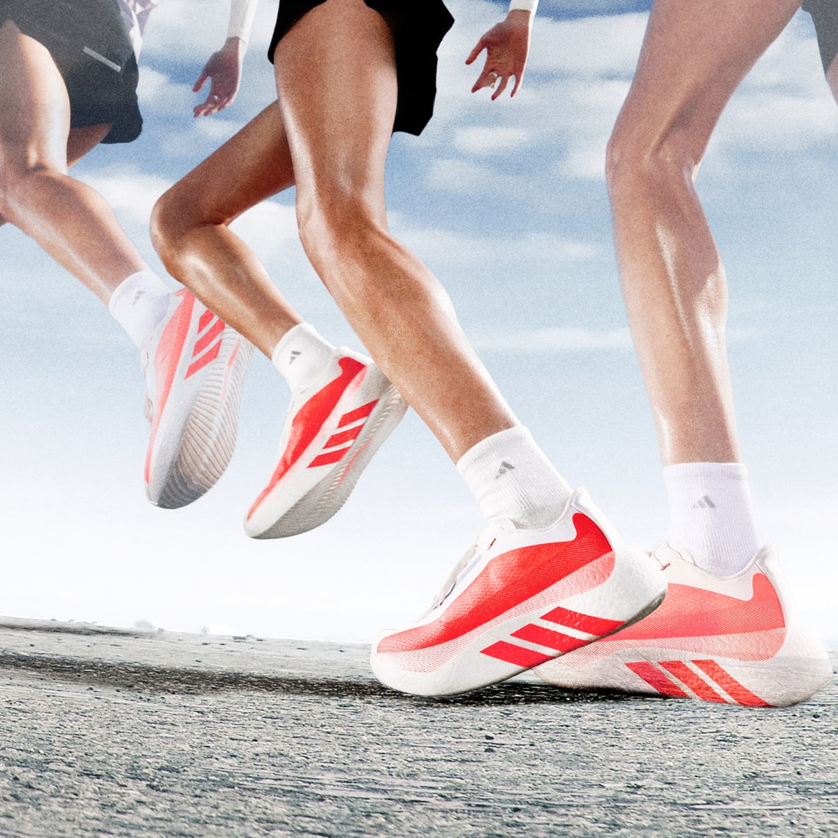 adidas Women's Hyperboost Edge Running Shoes - Hyper White / Solar Turbo / Solar Turbo