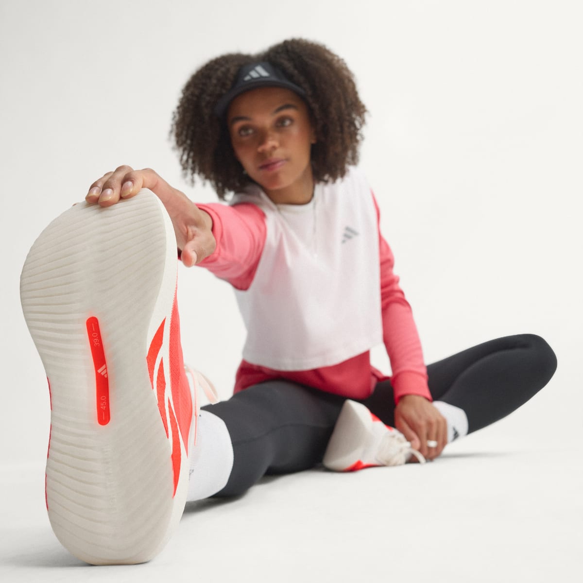 adidas Women's Hyperboost Edge Running Shoes - Hyper White / Solar Turbo / Solar Turbo