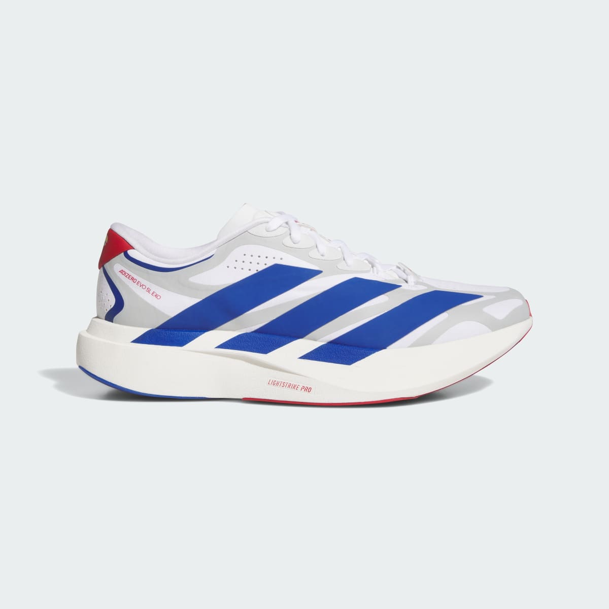 adidas Men's Kansas Jayhawks Adizero EVO SL EXO Shoes - Cloud White / Collegiate Royal / Team Power Red