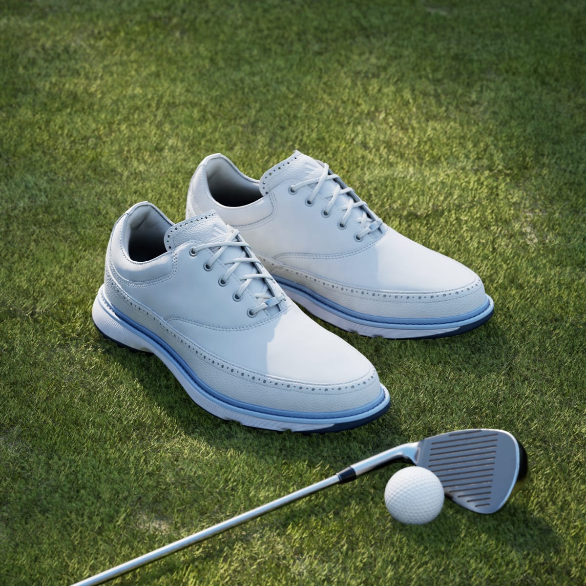 adidas Men's MC80 Spikeless Golf Shoes - Cloud White / Crystal Sky / Collegiate Navy