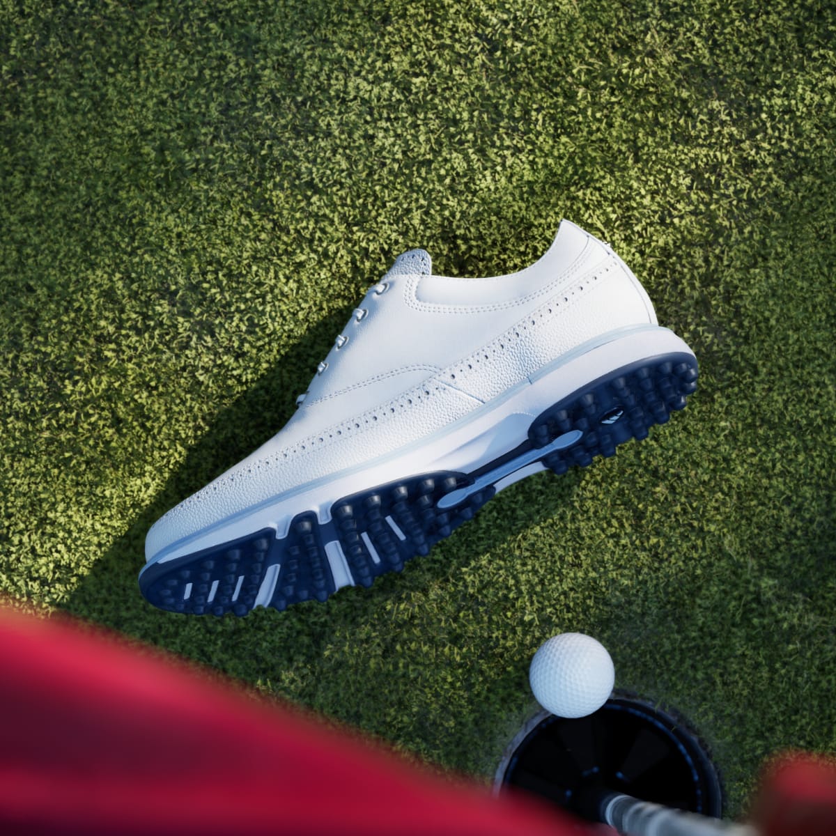 adidas Men's MC80 Spikeless Golf Shoes - Cloud White / Crystal Sky / Collegiate Navy