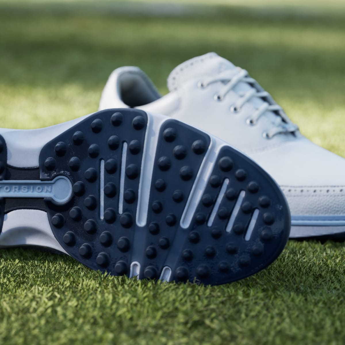 adidas Men's MC80 Spikeless Golf Shoes - Cloud White / Crystal Sky / Collegiate Navy