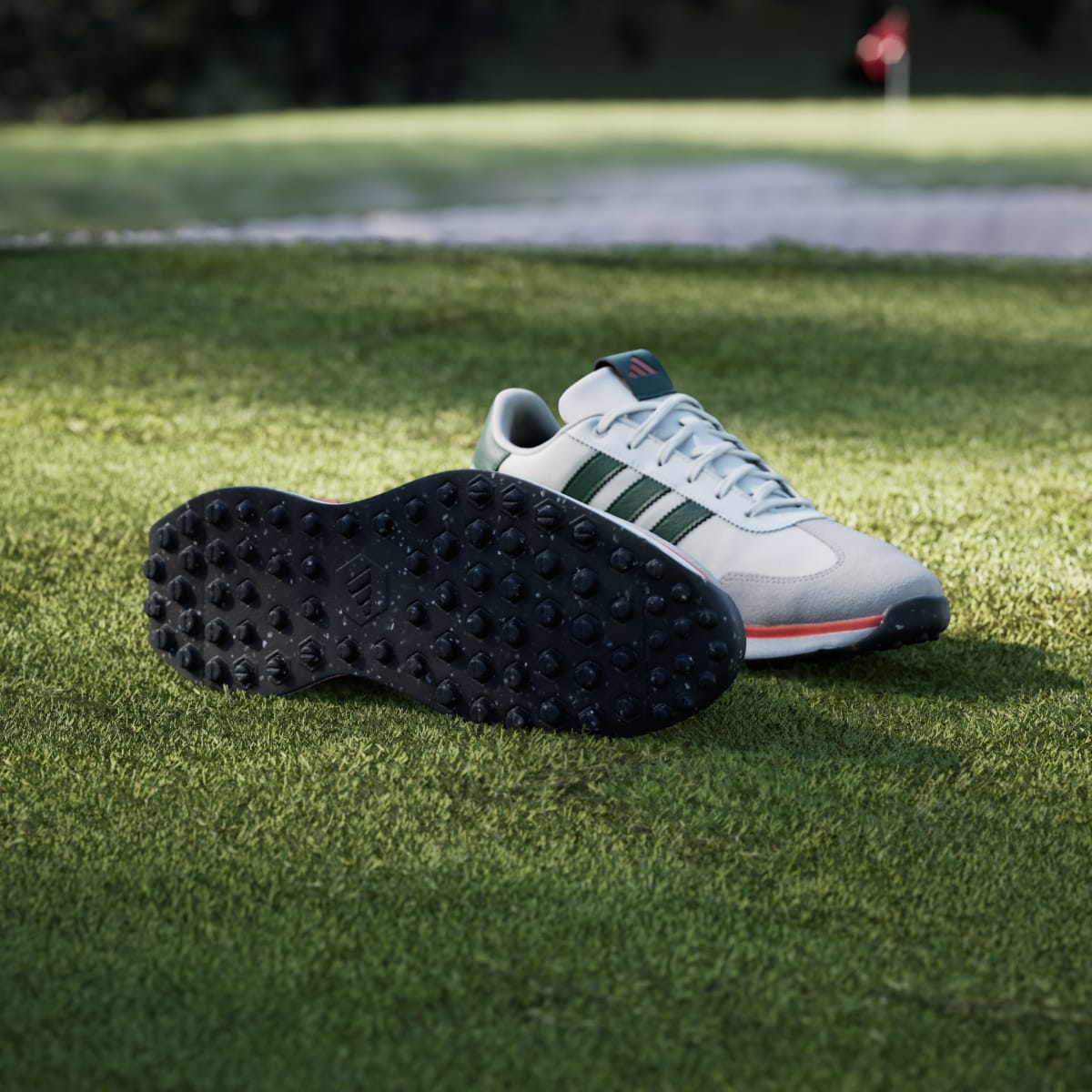 adidas Men's Miami Hurricanes S2G 26 Textile Spikeless Golf Shoes - Cloud White / None / None