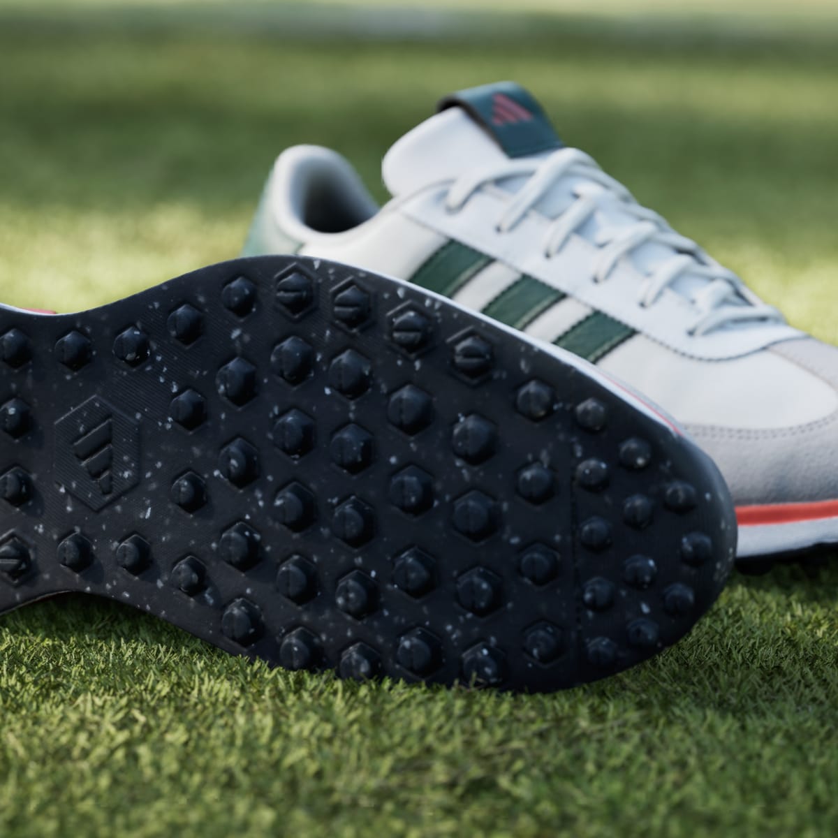 adidas Men's Miami Hurricanes S2G 26 Textile Spikeless Golf Shoes - Cloud White / None / None