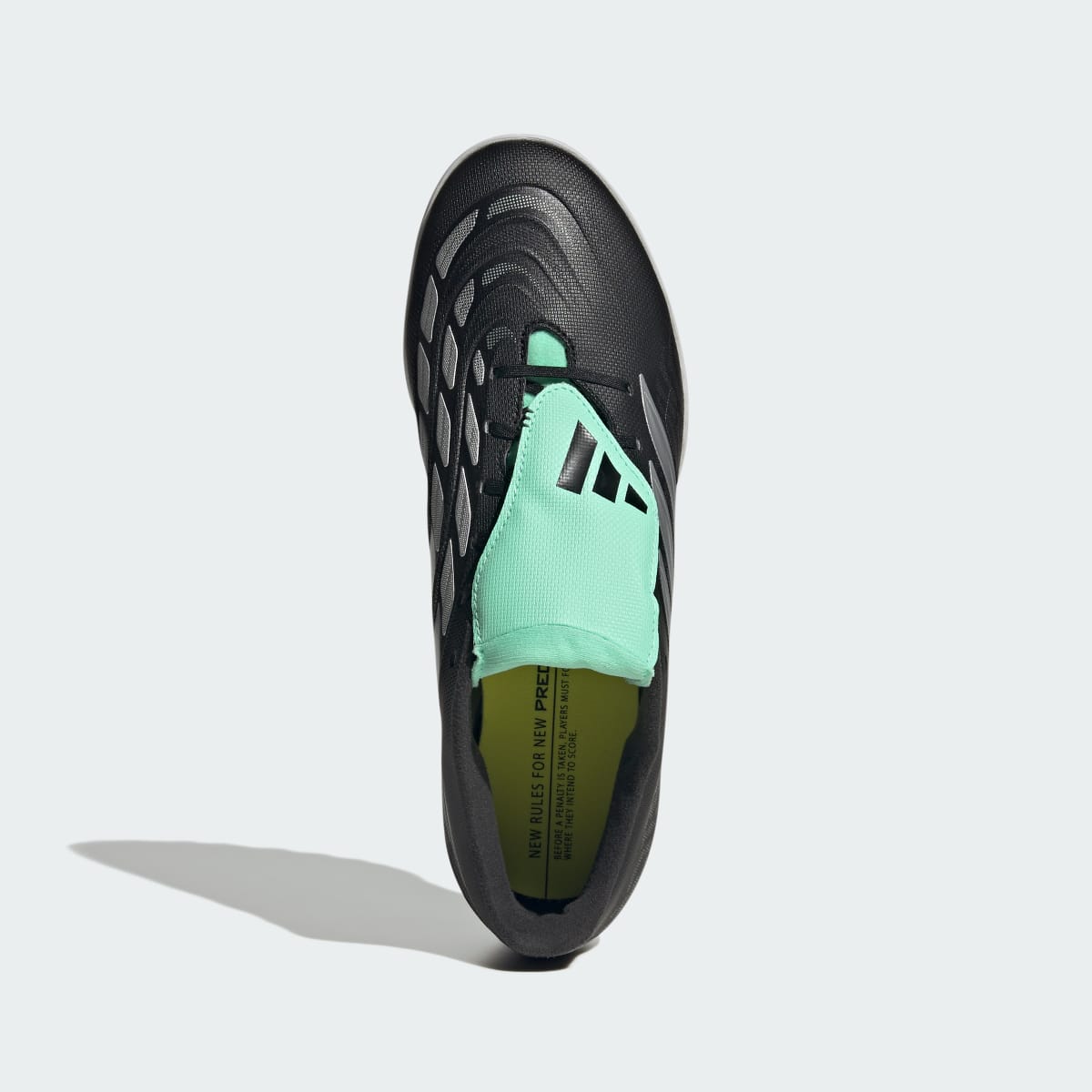 adidas Women's Predator Club Fold-Over Tongue Turf Soccer Cleats - Core Black / Silver Metallic / Pulse Mint