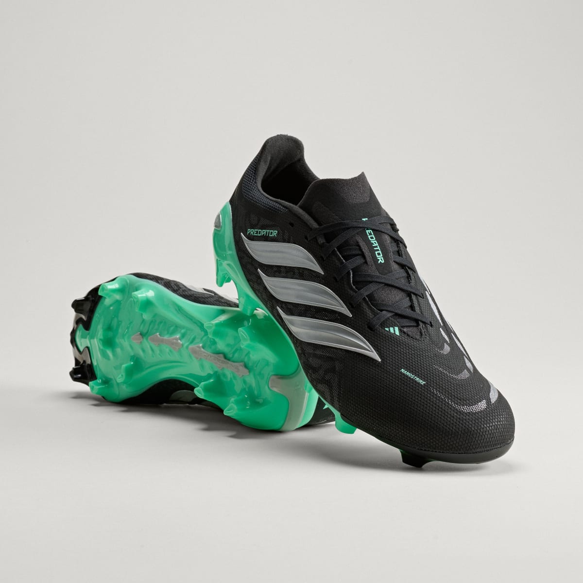 adidas Women's Predator League Firm Ground Soccer Cleats - Core Black / Silver Metallic / Pulse Mint