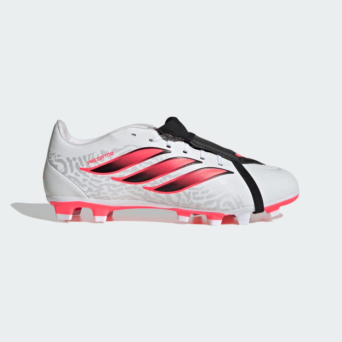 adidas Women's Predator Club Fold-Over Tongue Firm Ground/Multi Ground Soccer Cleats - Cloud White / Solar Turbo / Core Black