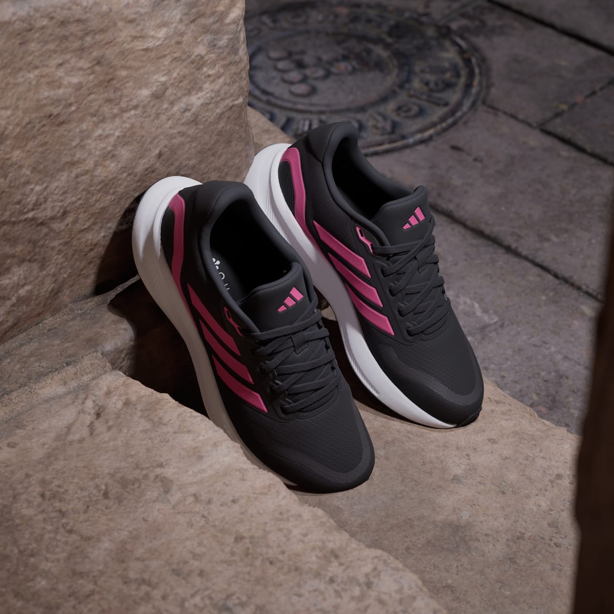 adidas Women's Runfalcon 5 Running Shoes - Core Black / Pink Fusion / Cloud White