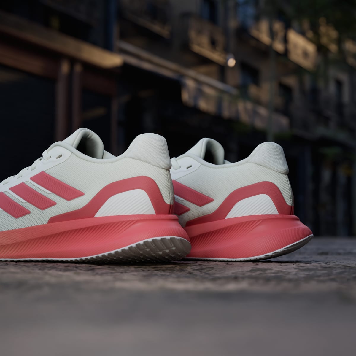 adidas Women's Runfalcon 5 Running Shoes - Off White / Preloved Scarlet / Dash Grey