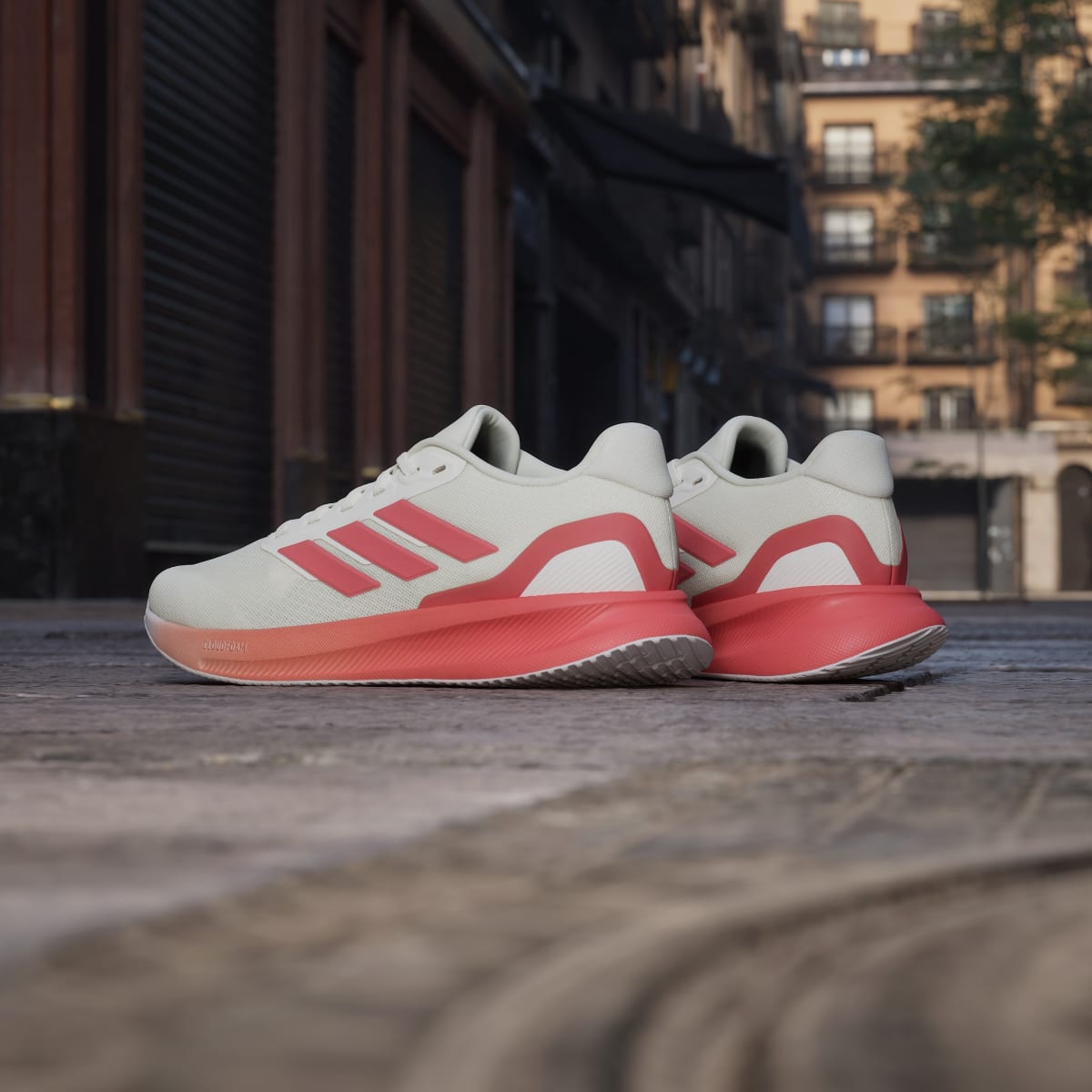 adidas Women's Runfalcon 5 Running Shoes - Off White / Preloved Scarlet / Dash Grey