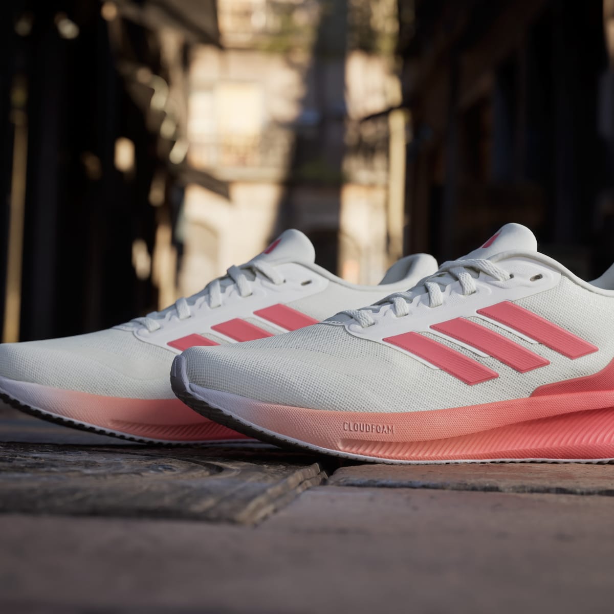 adidas Women's Runfalcon 5 Running Shoes - Off White / Preloved Scarlet / Dash Grey
