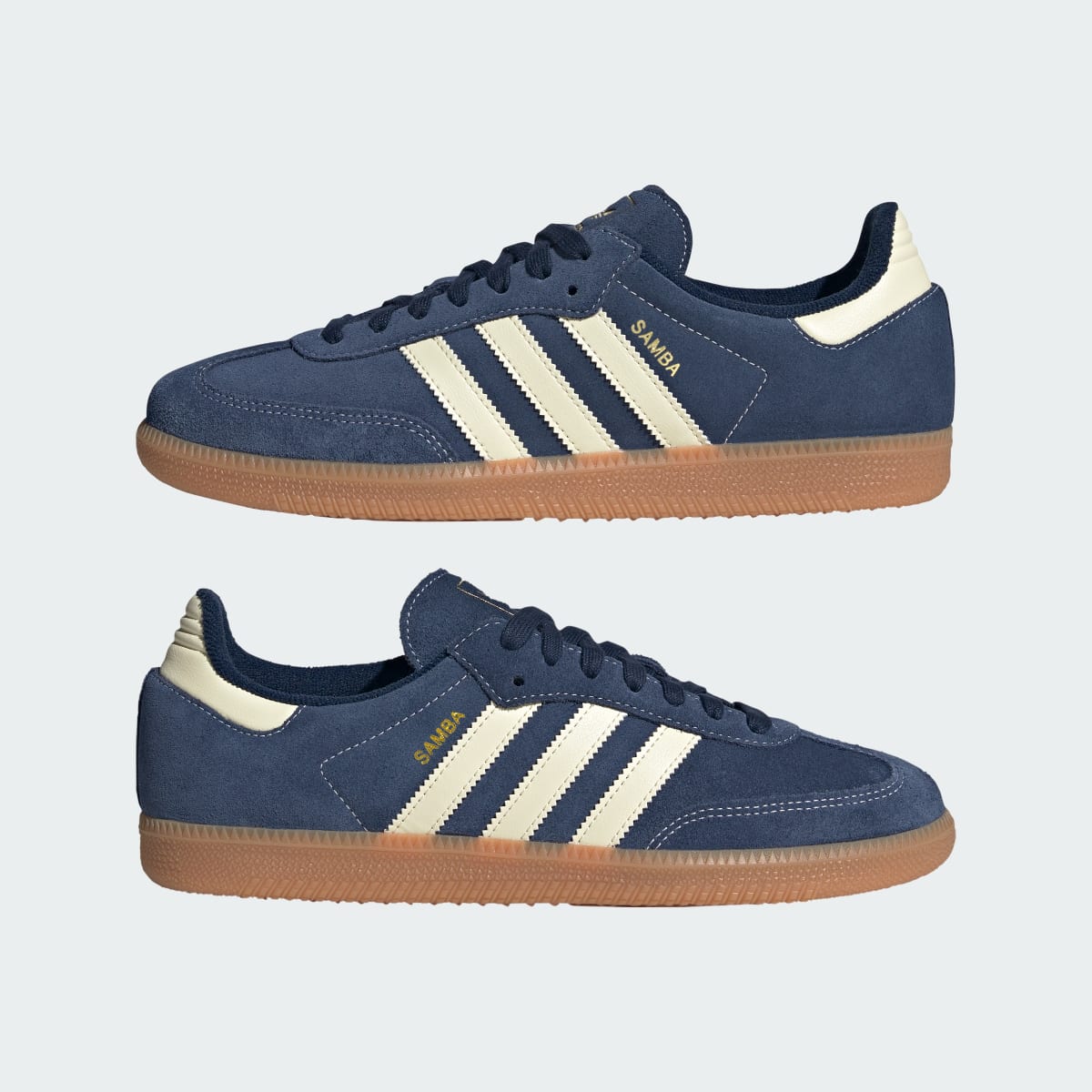adidas Women's Samba OG Shoes - Night Indigo / Warm Vanilla / Gum