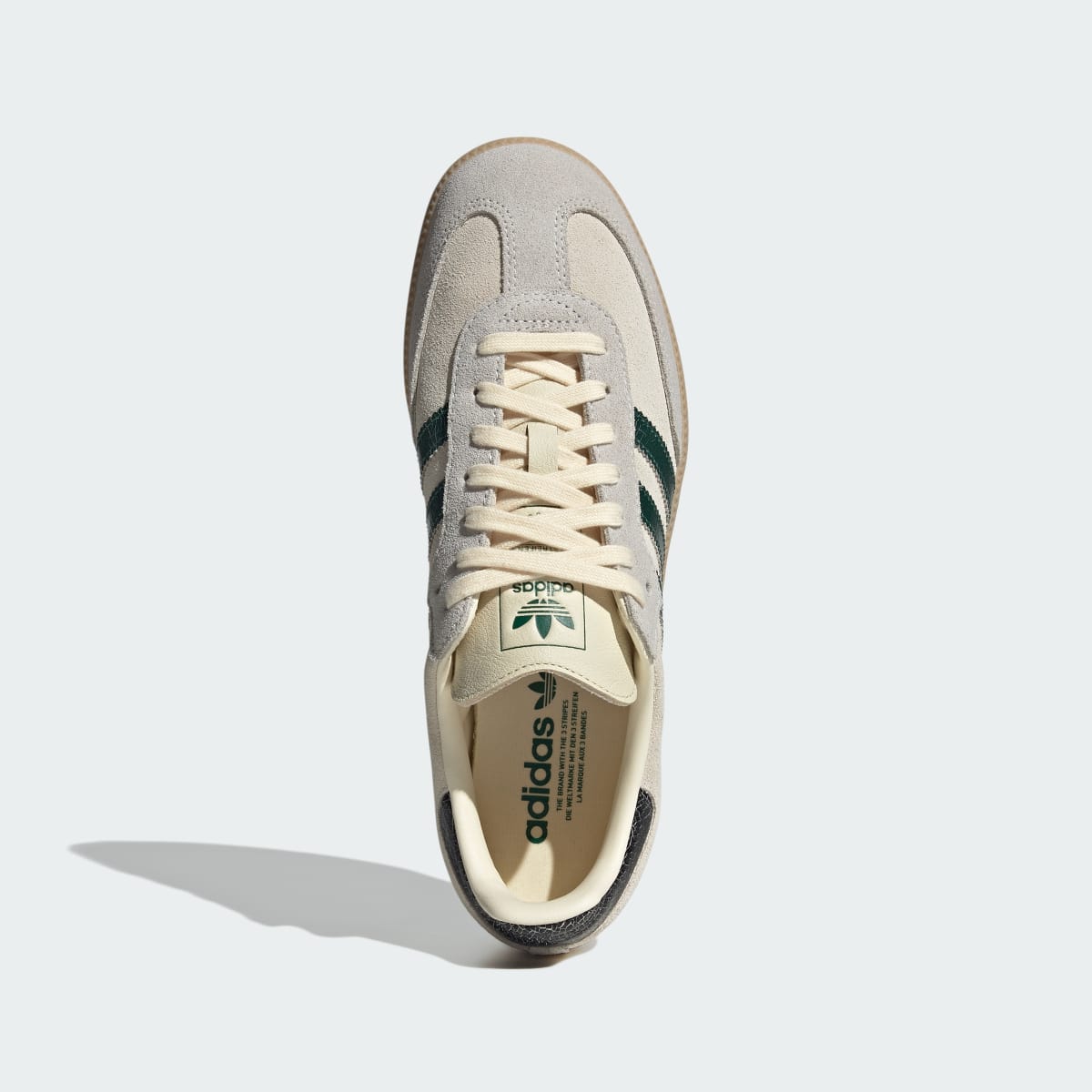adidas Women's Samba OG Shoes - Cream White / Collegiate Green / Magic Beige