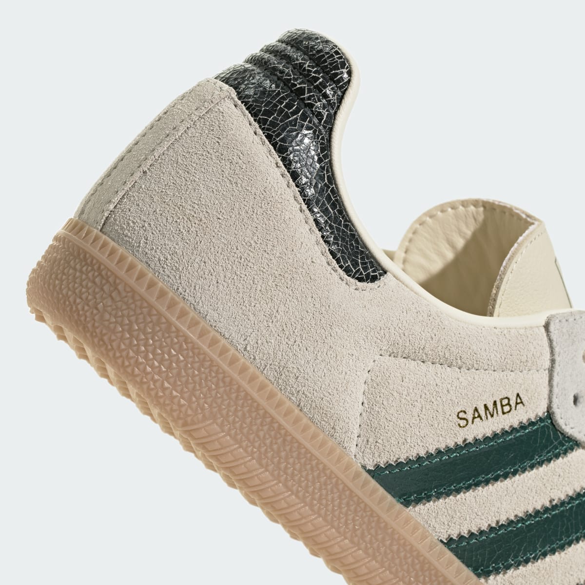 adidas Women's Samba OG Shoes - Cream White / Collegiate Green / Magic Beige