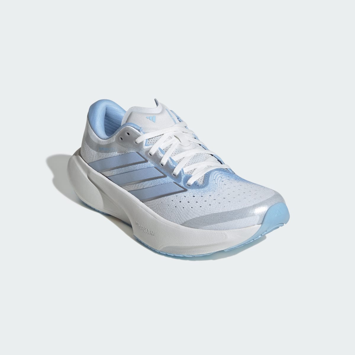 adidas Women's Supernova Rise 3 Running Shoes - Crystal White / Glow Blue / Silver Metallic