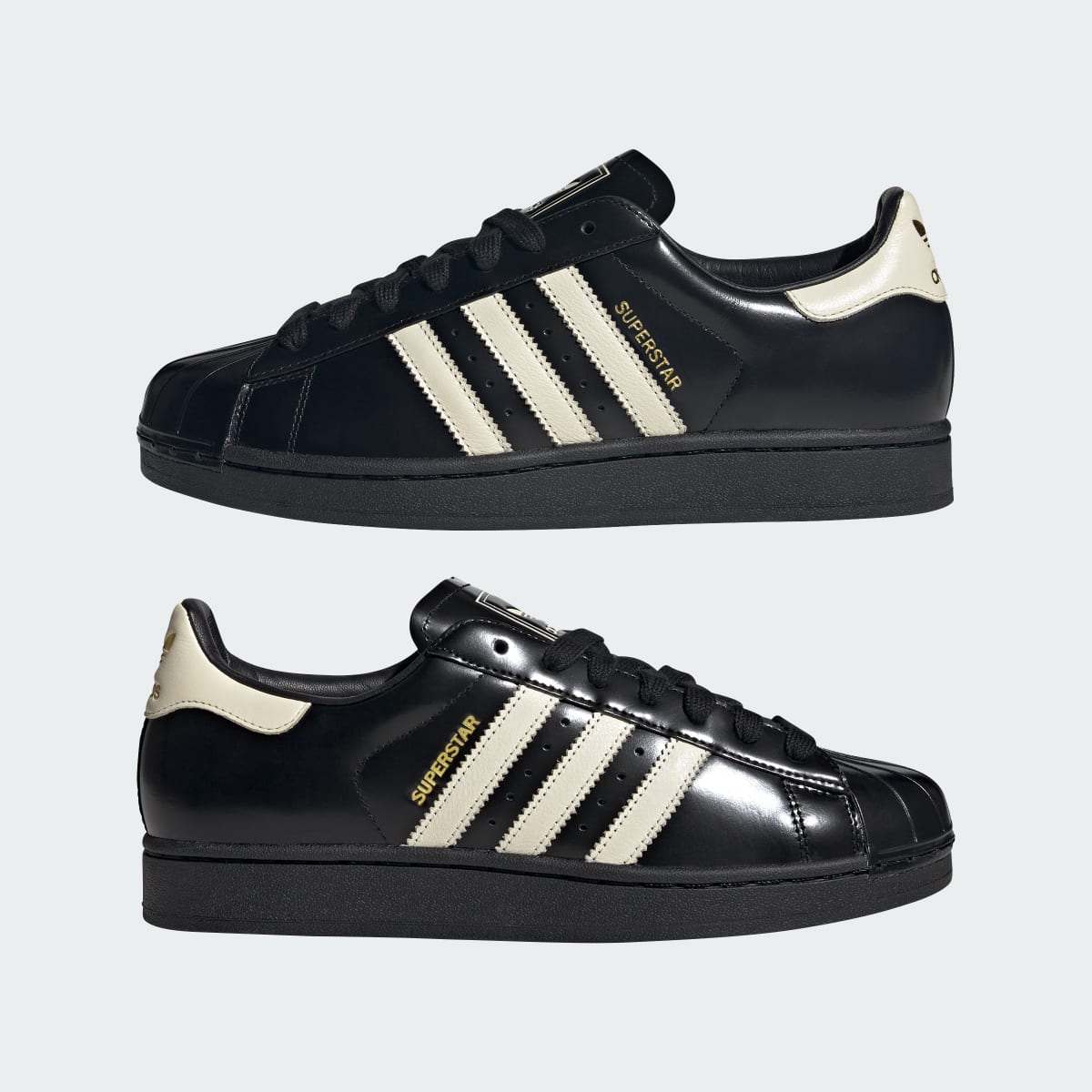 adidas Women's Superstar II Shoes - Core Black / Cream White / Gold Metallic