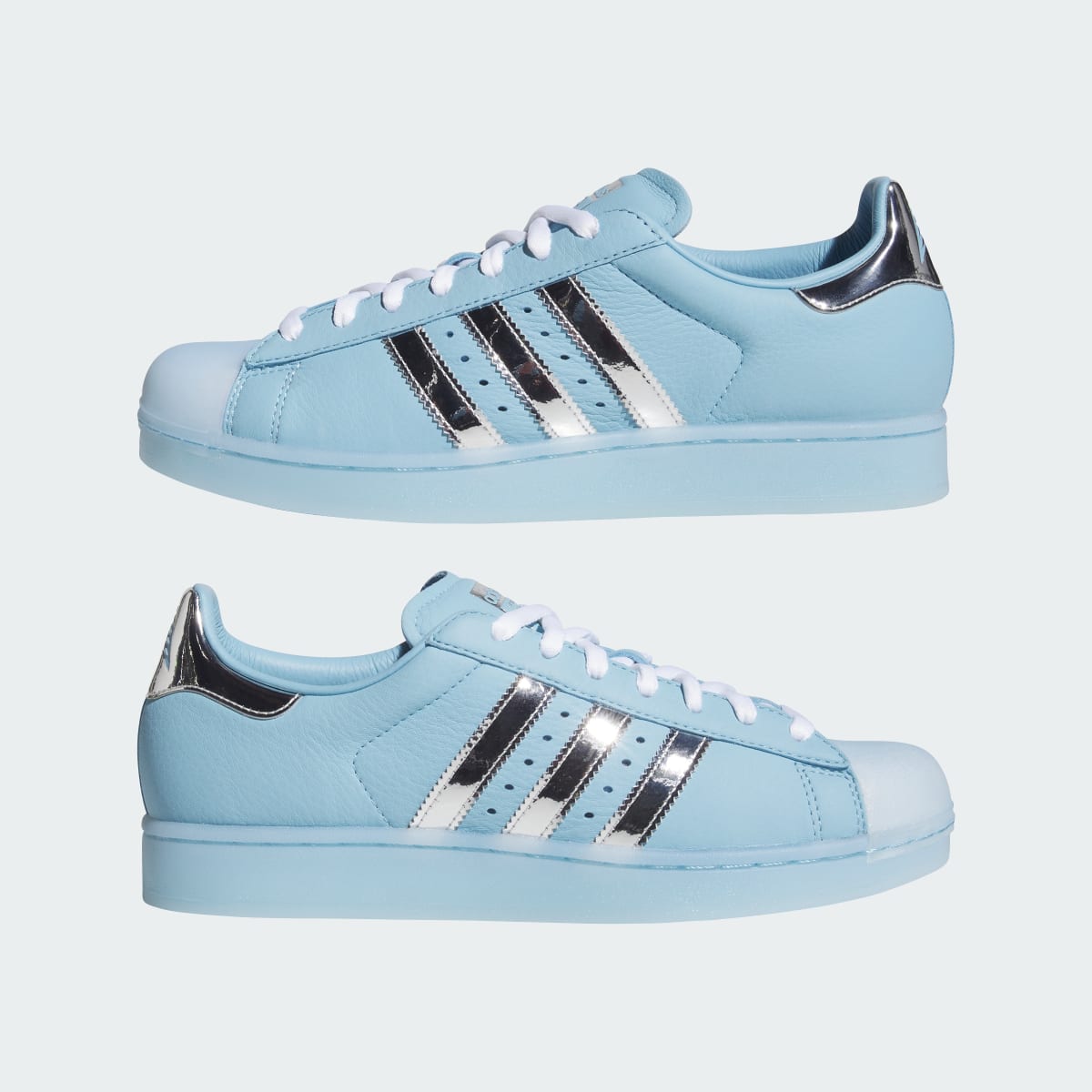 adidas Women's Superstar II Shoes - Clear Blue / Tech Grey Metallic / Cloud White