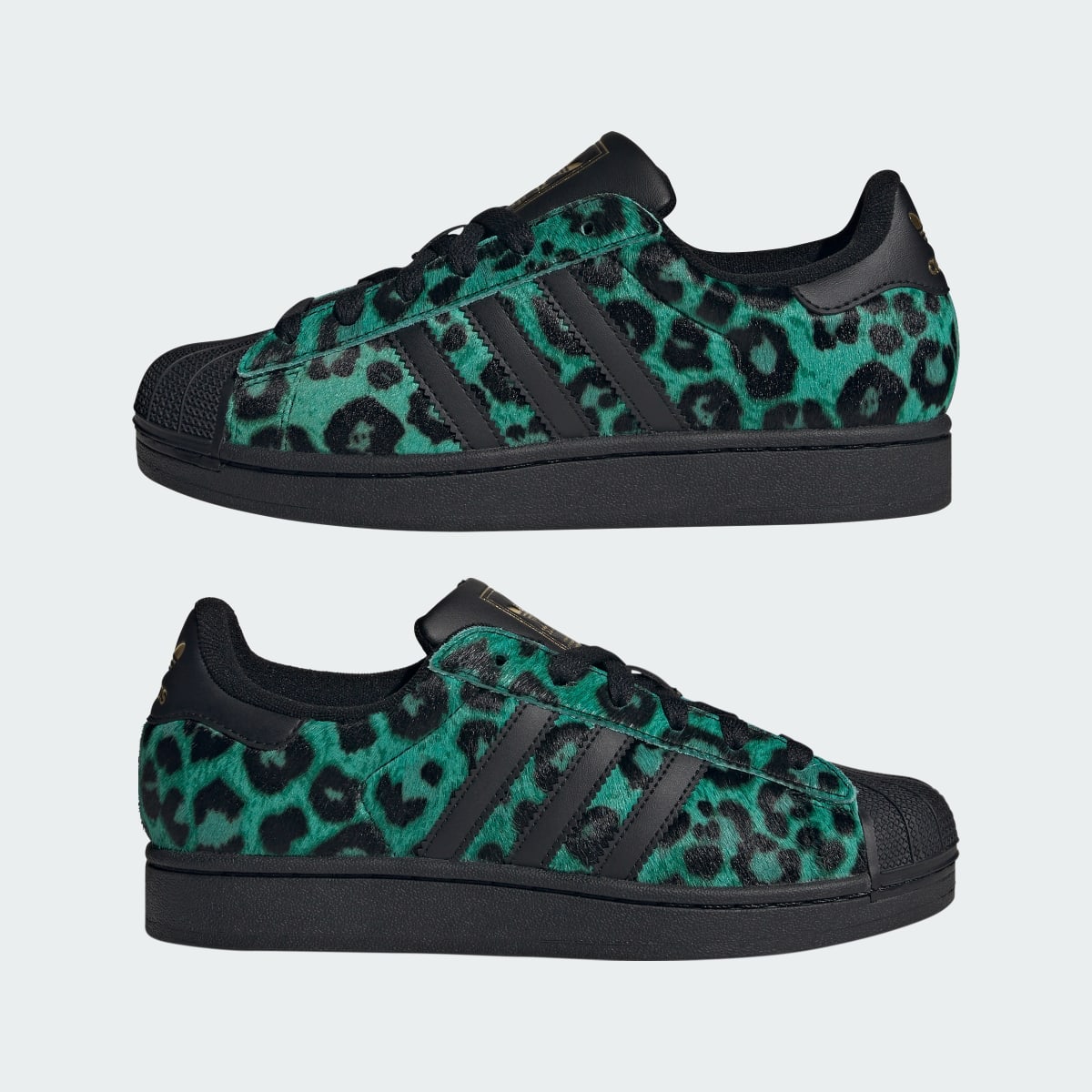 adidas Women's Superstar II Shoes - Semi Screaming Green / Core Black / Gold Metallic